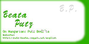 beata putz business card